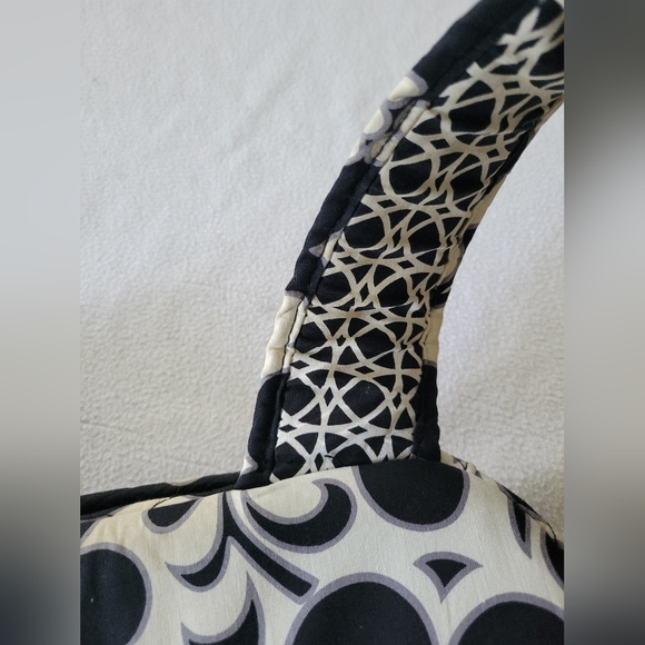 Vera Bradley Retired Pattern Night And Day - Floral Black and White Backpack - Picture 13 of 16